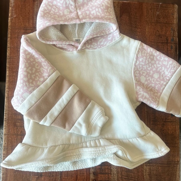 BKE Pink and Cream Hooded Sweatshirt - Picture 1 of 3